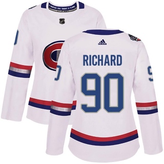 Women's Anthony Richard Montreal Canadiens Adidas 100 Classic Jersey - Authentic White