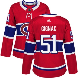 Women's Brandon Gignac Montreal Canadiens Adidas Home Jersey - Authentic Red