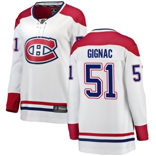 Women's Brandon Gignac Montreal Canadiens Fanatics Branded Away Jersey - Breakaway White