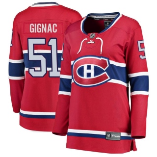 Women's Brandon Gignac Montreal Canadiens Fanatics Branded Home Jersey - Breakaway Red