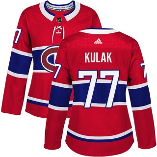 Women's Brett Kulak Montreal Canadiens Adidas Home Jersey - Authentic Red