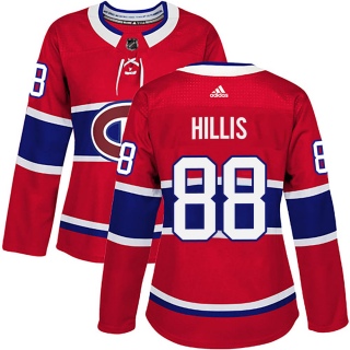 Women's Cameron Hillis Montreal Canadiens Adidas Home Jersey - Authentic Red