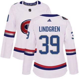 Women's Charlie Lindgren Montreal Canadiens Adidas 100 Classic Jersey - Authentic White