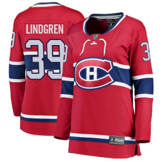 Women's Charlie Lindgren Montreal Canadiens Fanatics Branded Home Jersey - Breakaway Red