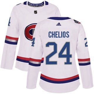 Women's Chris Chelios Montreal Canadiens Adidas 100 Classic Jersey - Authentic White