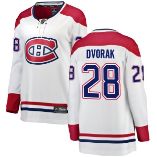 Women's Christian Dvorak Montreal Canadiens Fanatics Branded Away Jersey - Breakaway White