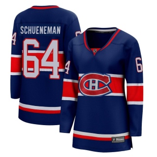 Women's Corey Schueneman Montreal Canadiens Fanatics Branded 2020/21 Special Edition Jersey - Breakaway Blue