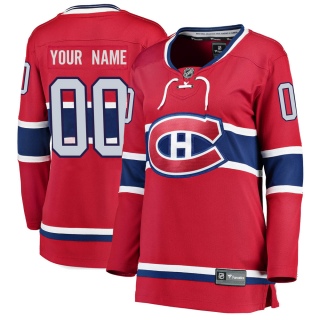 Women's Custom Montreal Canadiens Fanatics Branded Custom Home Jersey - Breakaway Red
