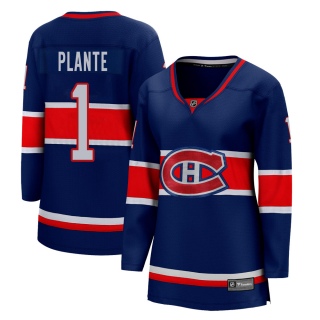 Women's Jacques Plante Montreal Canadiens Fanatics Branded 2020/21 Special Edition Jersey - Breakaway Blue