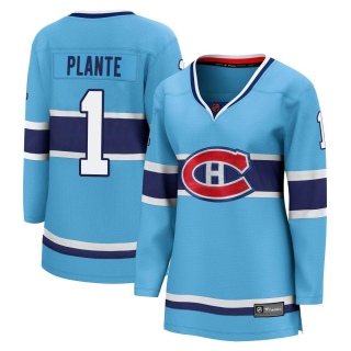 Women's Jacques Plante Montreal Canadiens Fanatics Branded Special Edition 2.0 Jersey - Breakaway Light Blue
