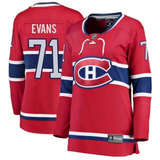 Women's Jake Evans Montreal Canadiens Fanatics Branded Home Jersey - Breakaway Red