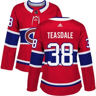 Women's Joel Teasdale Montreal Canadiens Adidas Home Jersey - Authentic Red