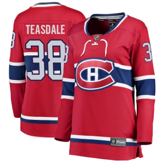 Women's Joel Teasdale Montreal Canadiens Fanatics Branded Home Jersey - Breakaway Red