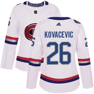 Women's Johnathan Kovacevic Montreal Canadiens Adidas 100 Classic Jersey - Authentic White