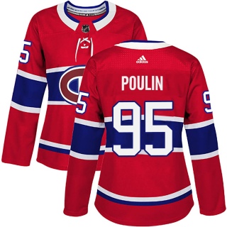 Women's Kevin Poulin Montreal Canadiens Adidas Home Jersey - Authentic Red