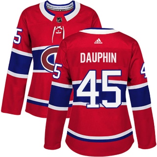Women's Laurent Dauphin Montreal Canadiens Adidas Home Jersey - Authentic Red