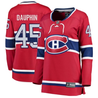 Women's Laurent Dauphin Montreal Canadiens Fanatics Branded Home Jersey - Breakaway Red