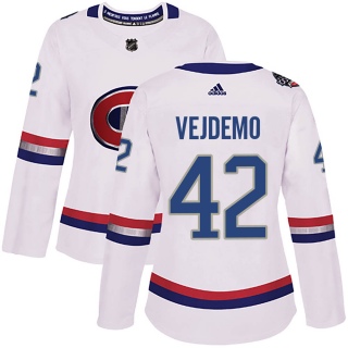 Women's Lukas Vejdemo Montreal Canadiens Adidas 100 Classic Jersey - Authentic White
