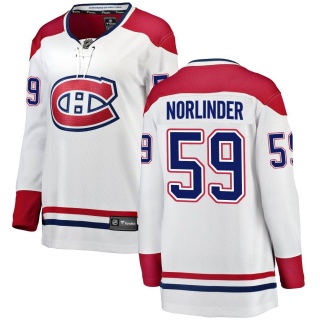 Women's Mattias Norlinder Montreal Canadiens Fanatics Branded Away Jersey - Breakaway White