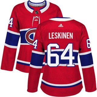 Women's Otto Leskinen Montreal Canadiens Adidas Home Jersey - Authentic Red