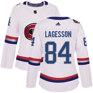 Women's William Lagesson Montreal Canadiens Adidas 100 Classic Jersey - Authentic White
