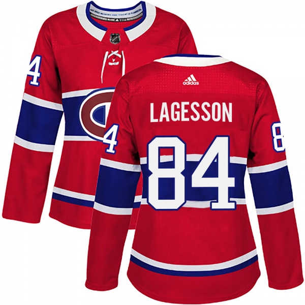 Women's William Lagesson Montreal Canadiens Adidas Home Jersey - Authentic Red