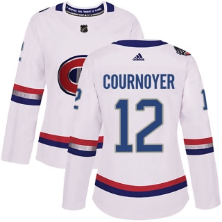 Women's Yvan Cournoyer Montreal Canadiens Adidas 100 Classic Jersey - Authentic White