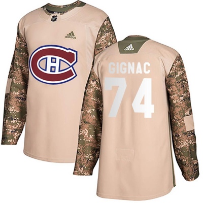 Youth Brandon Gignac Montreal Canadiens Adidas Veterans Day Practice Jersey - Authentic Camo