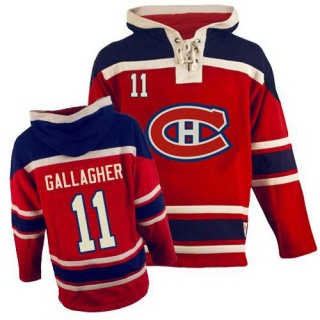 Youth Brendan Gallagher Montreal Canadiens Old Time Hockey Sawyer Hooded Sweatshirt - Authentic Red