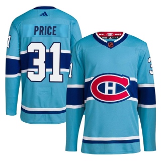 Youth Carey Price Montreal Canadiens Adidas Reverse Retro 2.0 Jersey - Authentic Light Blue