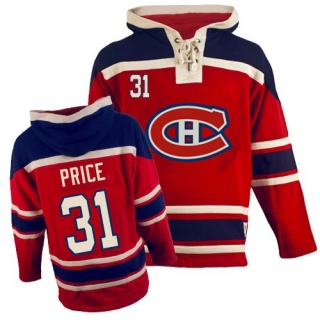 Youth Carey Price Montreal Canadiens Old Time Hockey Sawyer Hooded Sweatshirt - Authentic Red