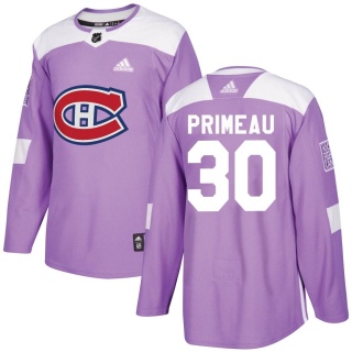 Youth Cayden Primeau Montreal Canadiens Adidas Fights Cancer Practice Jersey - Authentic Purple