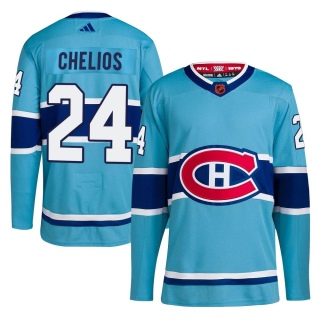 Youth Chris Chelios Montreal Canadiens Adidas Reverse Retro 2.0 Jersey - Authentic Light Blue