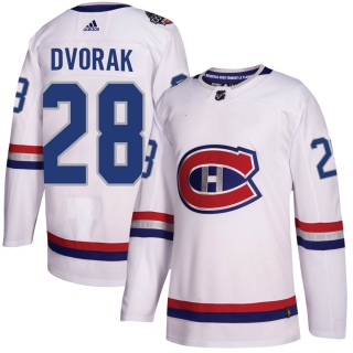 Youth Christian Dvorak Montreal Canadiens Adidas 100 Classic Jersey - Authentic White