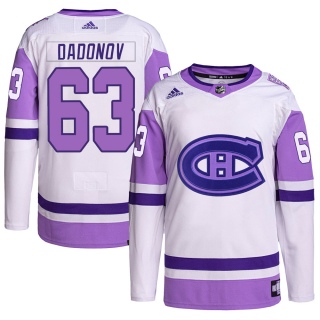 Youth Evgenii Dadonov Montreal Canadiens Adidas Hockey Fights Cancer Primegreen Jersey - Authentic White/Purple