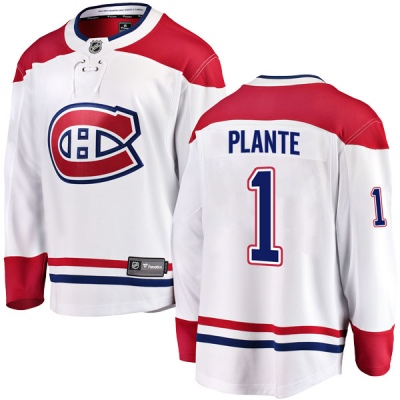 Youth Jacques Plante Montreal Canadiens Fanatics Branded Away Jersey - Breakaway White