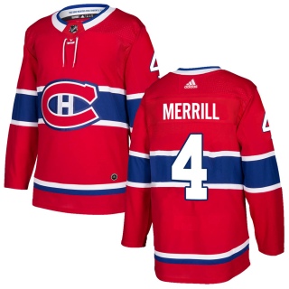 Youth Jon Merrill Montreal Canadiens Adidas Home Jersey - Authentic Red