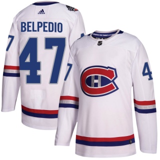 Youth Louie Belpedio Montreal Canadiens Adidas 100 Classic Jersey - Authentic White