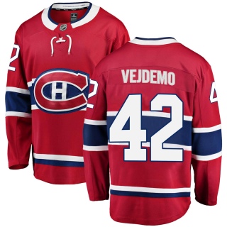 Youth Lukas Vejdemo Montreal Canadiens Fanatics Branded Home Jersey - Breakaway Red