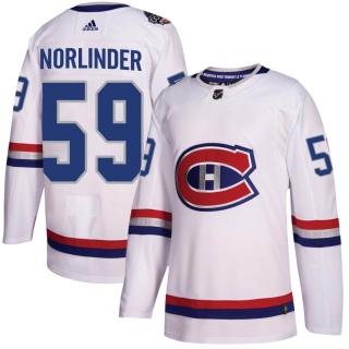 Youth Mattias Norlinder Montreal Canadiens Adidas 100 Classic Jersey - Authentic White