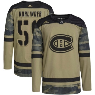 Youth Mattias Norlinder Montreal Canadiens Adidas Military Appreciation Practice Jersey - Authentic Camo