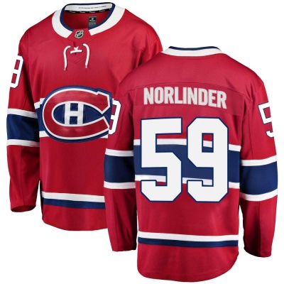 Youth Mattias Norlinder Montreal Canadiens Fanatics Branded Home Jersey - Breakaway Red