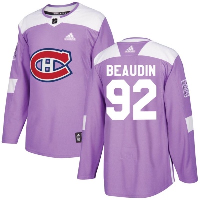 Youth Nicolas Beaudin Montreal Canadiens Adidas Fights Cancer Practice Jersey - Authentic Purple