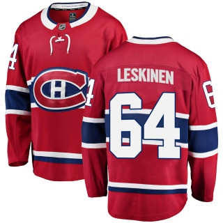 Youth Otto Leskinen Montreal Canadiens Fanatics Branded Home Jersey - Breakaway Red