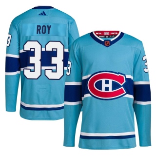 Youth Patrick Roy Montreal Canadiens Adidas Reverse Retro 2.0 Jersey - Authentic Light Blue