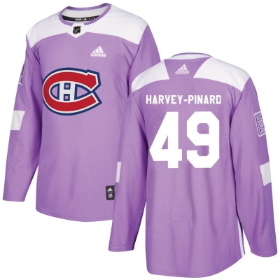 Youth Rafael Harvey-Pinard Montreal Canadiens Adidas Fights Cancer Practice Jersey - Authentic Purple