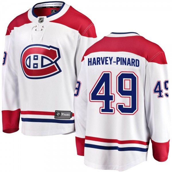 Youth Rafael Harvey-Pinard Montreal Canadiens Fanatics Branded Away Jersey - Breakaway White